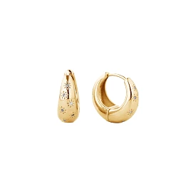 14K Gold Dipped Hoop Crescent Moon Shape Earrings