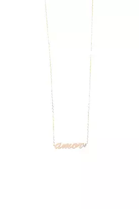 14k Yellow Gold Amor Necklace