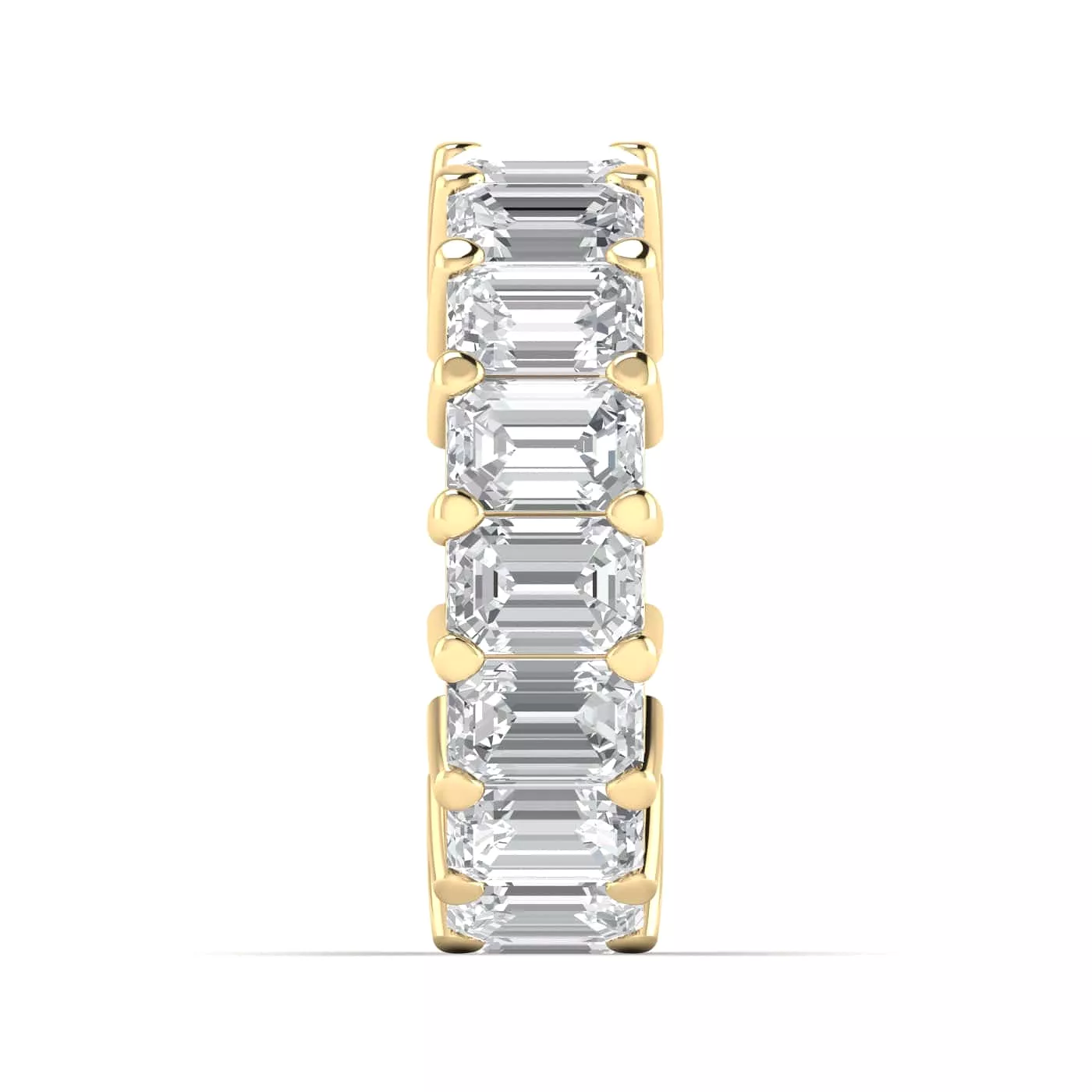 18K Gold Emerald Cut Diamond Eternity Ring Lab Grown