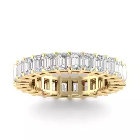 18K Gold Emerald Cut Diamond Eternity Ring Lab Grown