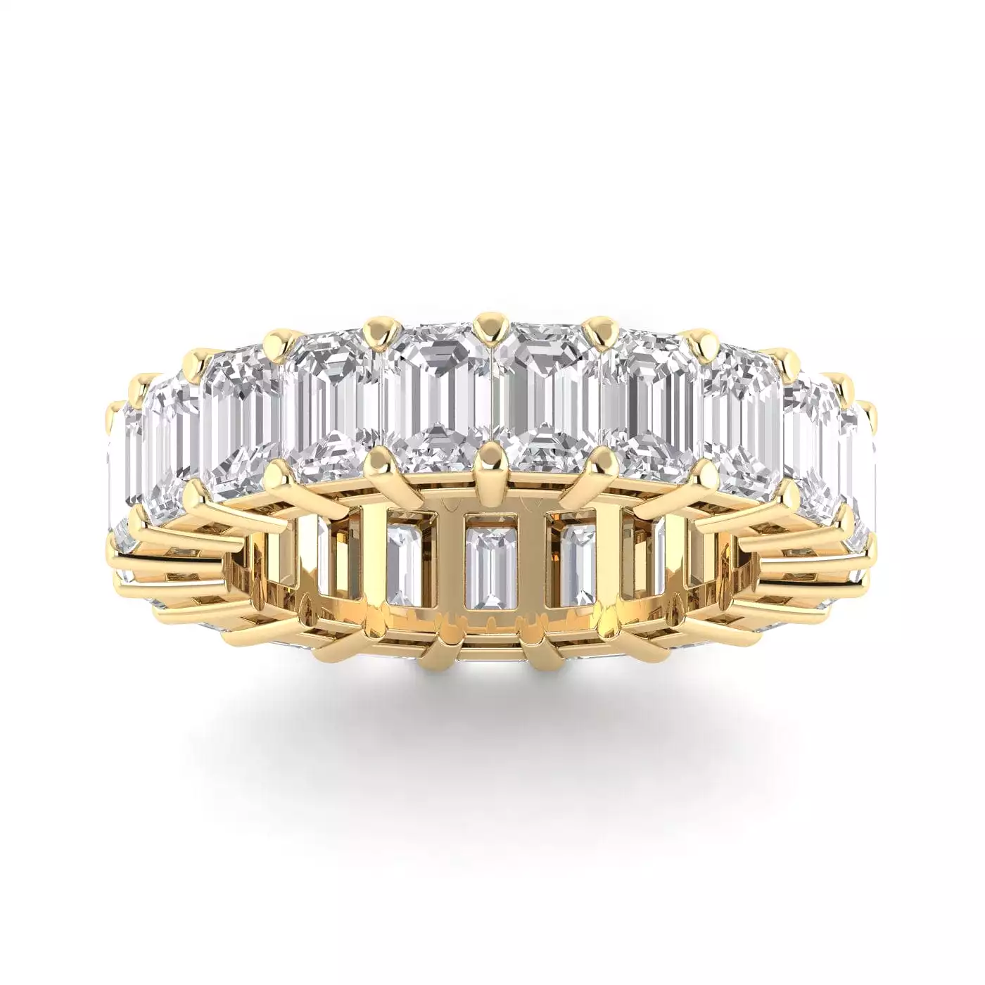 18K Gold Emerald Cut Diamond Eternity Ring Lab Grown