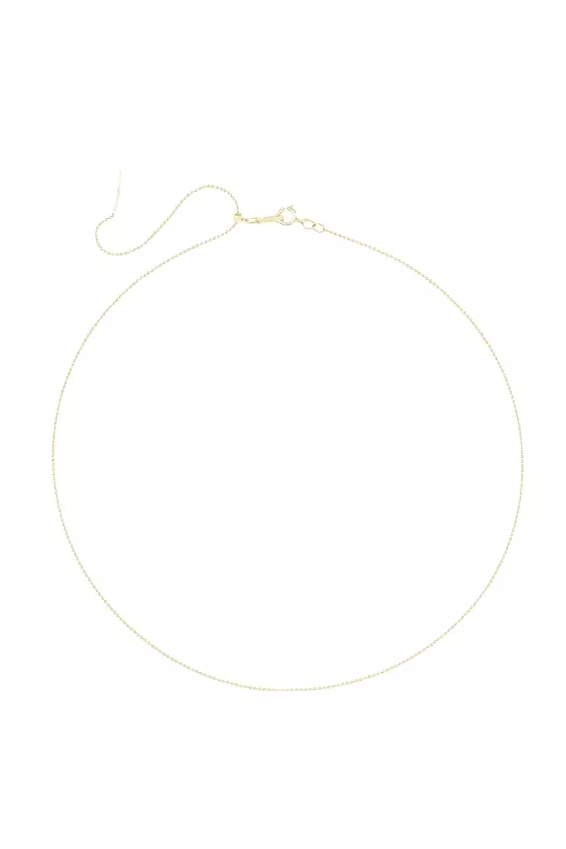 1mm Adjustable Threader Bead Chain Necklace - 14k Yellow Gold