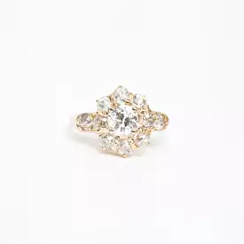 2.26 ctw Victorian Flower Halo Ring