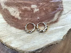 .75 14K Gold Dipped Rope Hoop Earrings