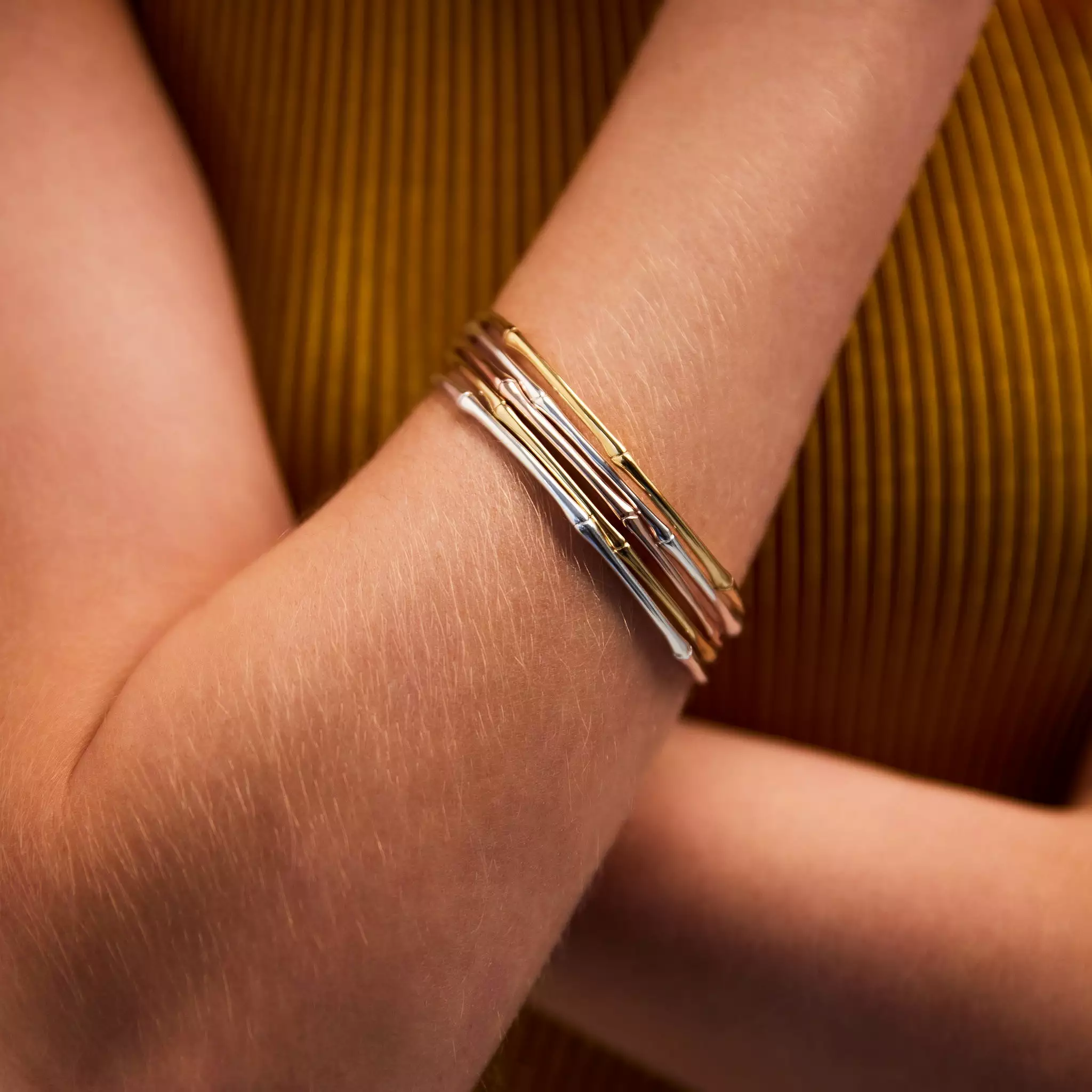 A Najo Bamboo Silver Bangle