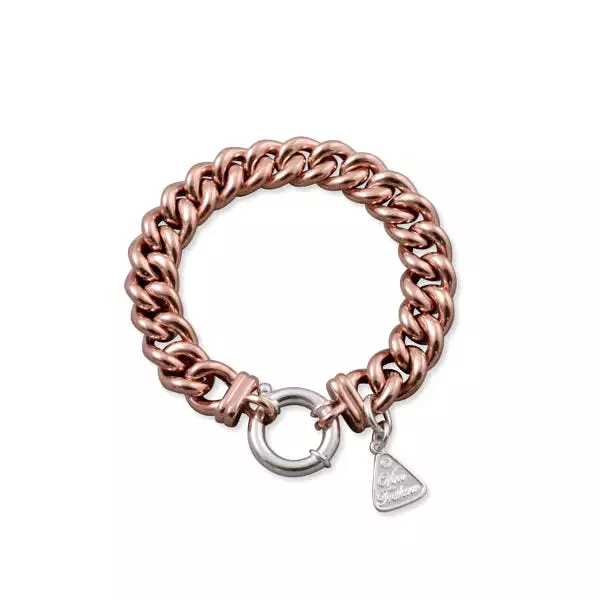 A Von Treskow Small Mama Bolt Rose Gold Silver Bracelet