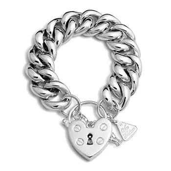 A Von Treskow Sterling Silver Big Mama Padlock Bracelet