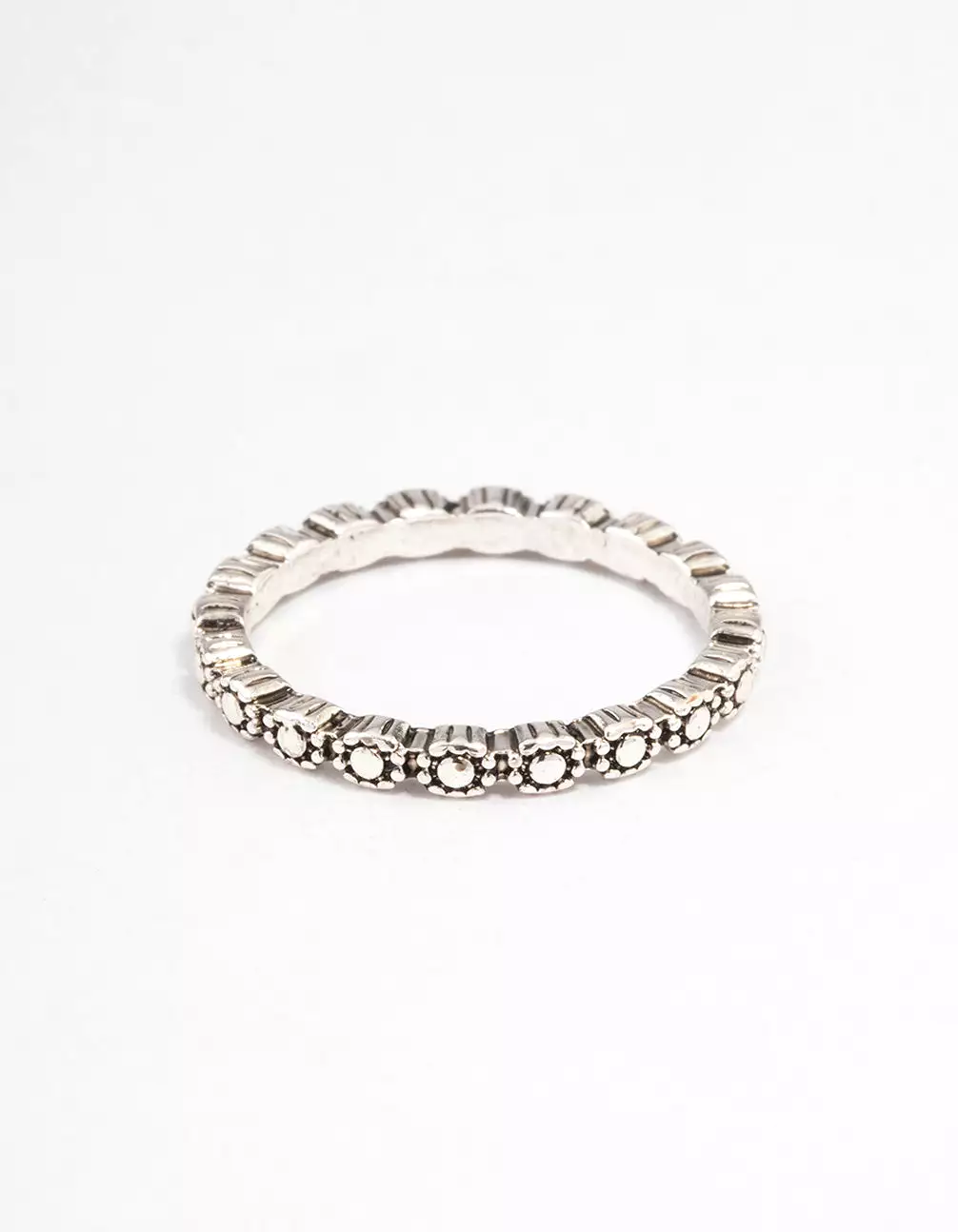 Antique Silver Tiny Flower Ring