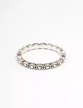 Antique Silver Tiny Flower Ring