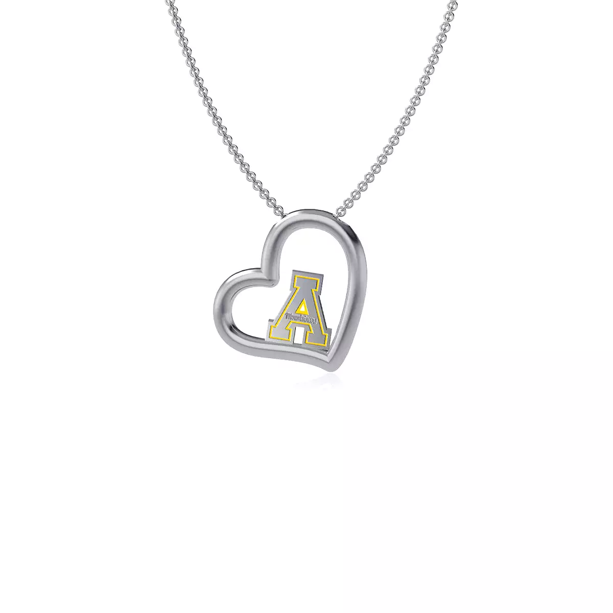 Appalachian State Mountaineers Heart Pendant Necklace - Enamel