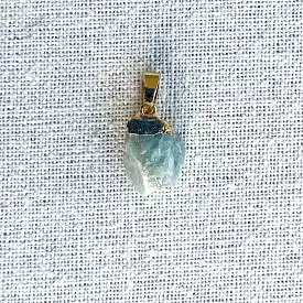 Aquamarine Pendant, Connector Gold