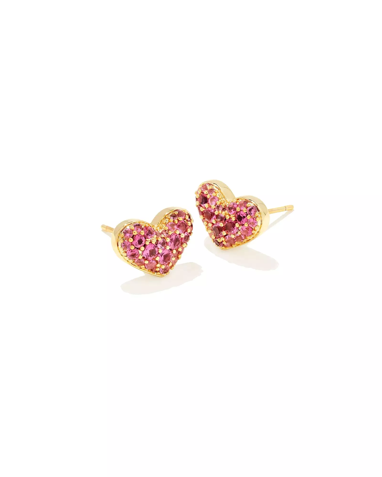 Ari Pave Crystal Heart Earrings