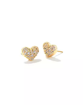 Ari Pave Crystal Heart Earrings