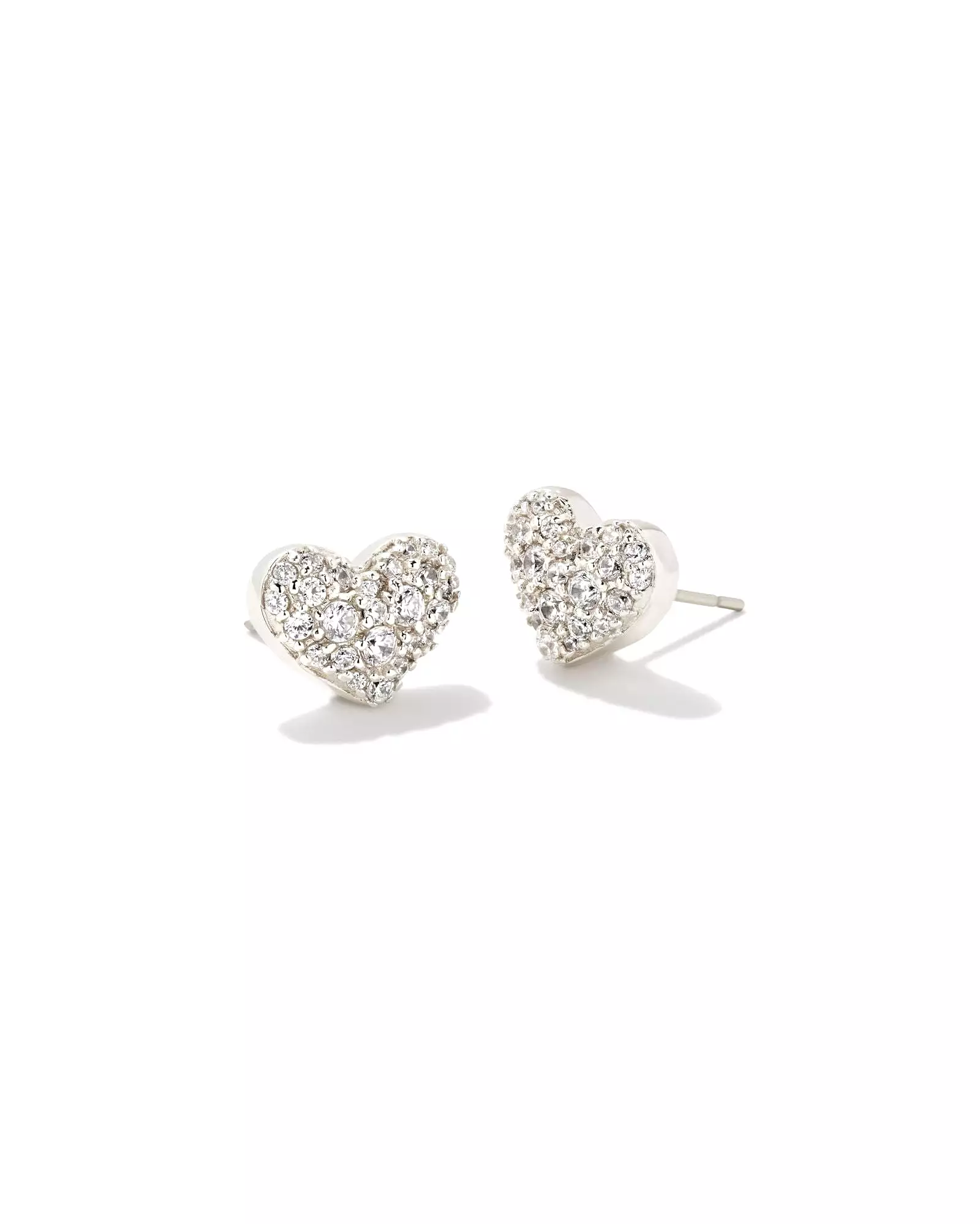 Ari Pave Crystal Heart Earrings