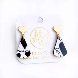 Audra Style Heart stud Dangle Earrings