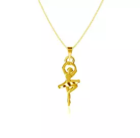 Ballet Dancer Pendant Necklace - Gold Plated