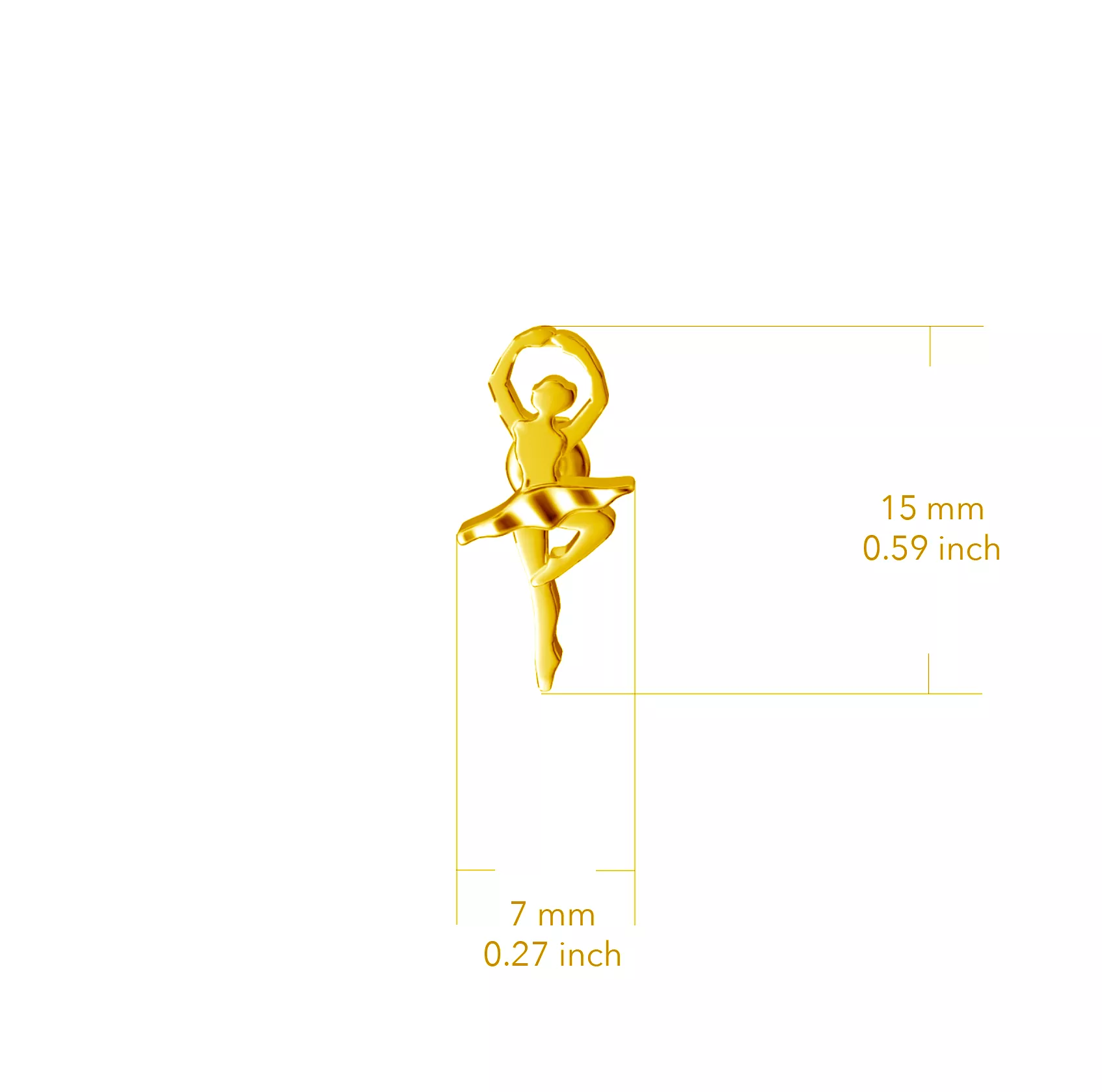 Ballet Dancer Pendant Necklace - Gold Plated