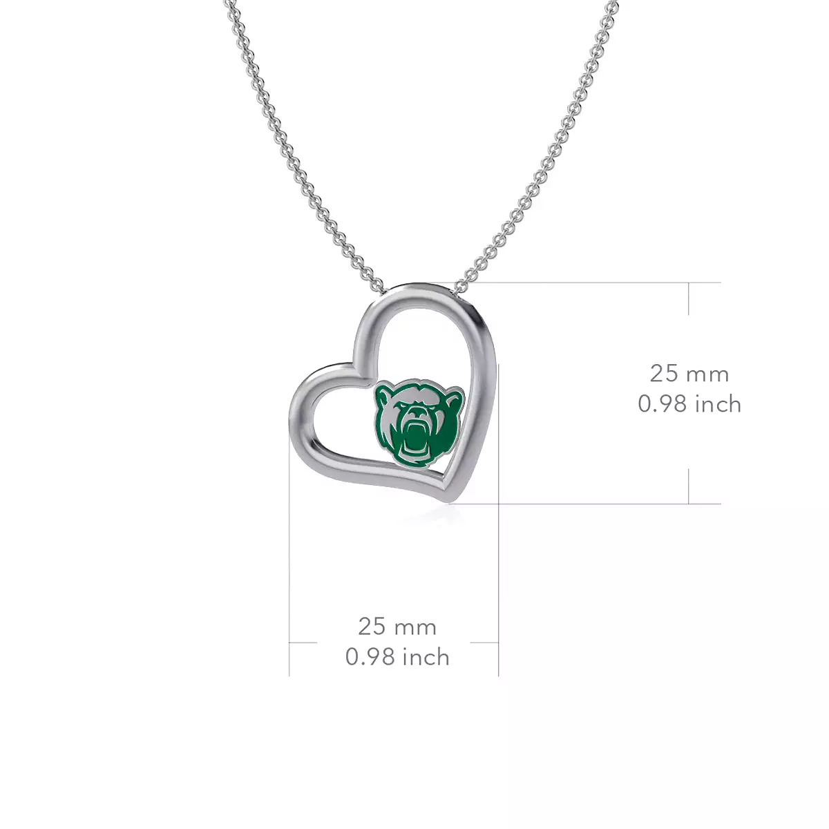 Baylor Bears Heart Pendant Necklace - Enamel