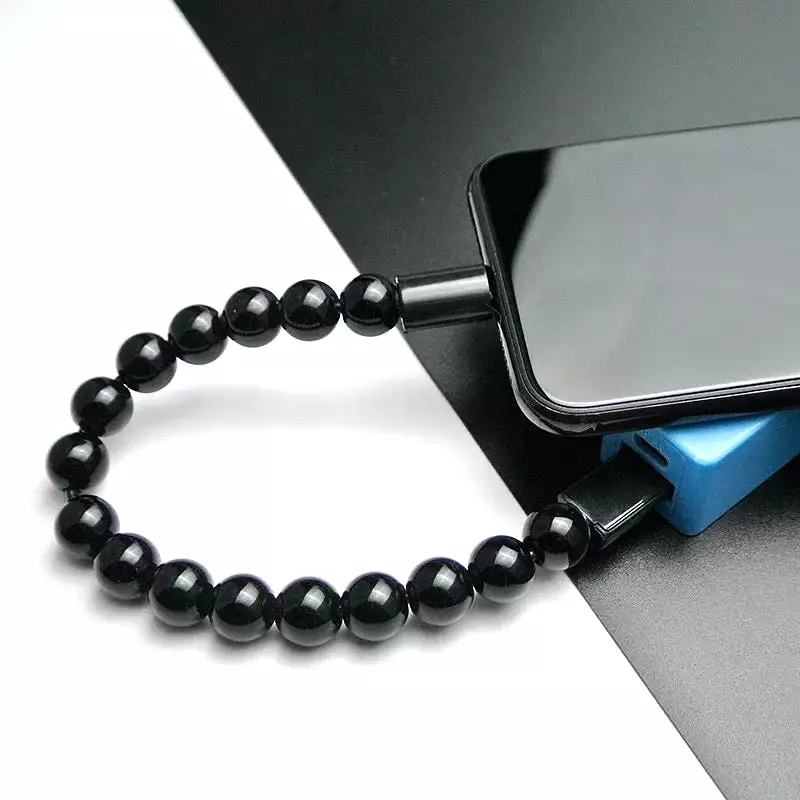 Bead Pure Color Bracelet USB Cable Universal Mobile Charger For iPhone