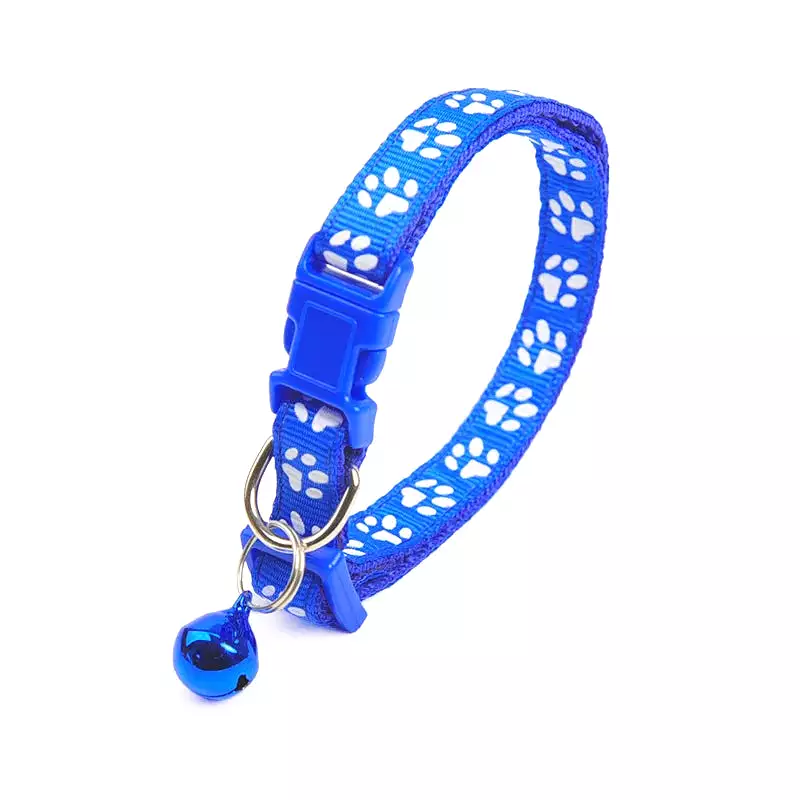 Bell Pet Collar Color Adjustable Cat Collar Cartoon Footprint Cat Accessories Cat Harness Dog Collar Pet Supplies Cat Necklace