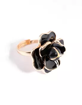 Black Flower Ring