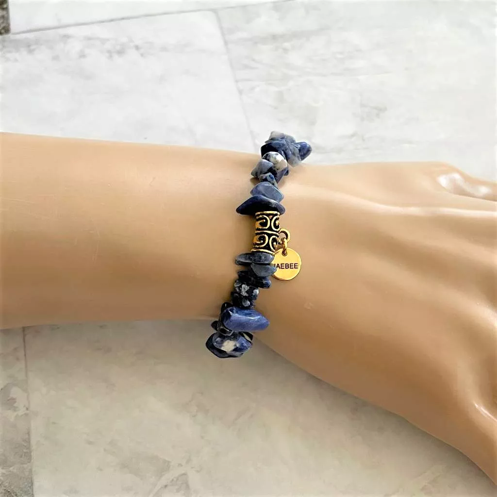 Blue Sodalite Chip Bracelet