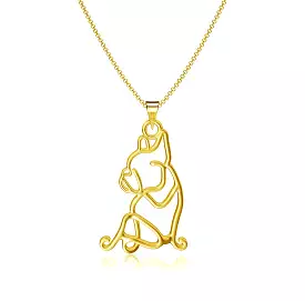 Bulldog Silhouette Pendant Necklace - Gold Plated