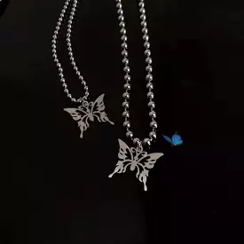 Butterfly Stainless Steel Silver Necklace