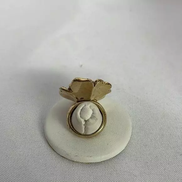 CaroleeBigCrystal Pearl Flower Ring