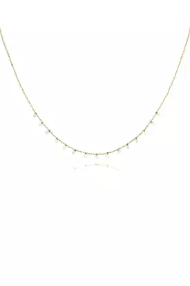 Celeste 15 Floating Diamond Necklace in Yellow Gold