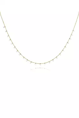 Celeste 24 Floating Diamond Necklace in Yellow Gold