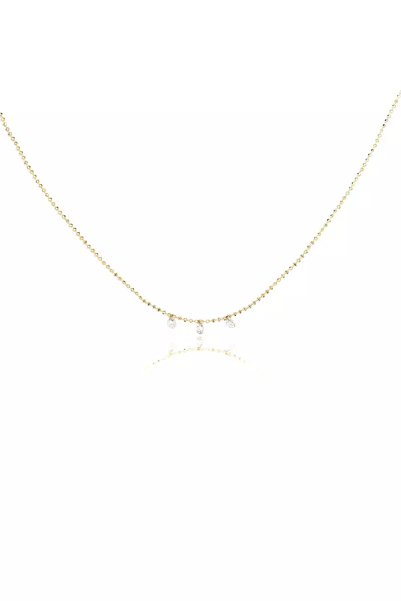 Celeste 3 Floating Diamond Necklace in Yellow Gold