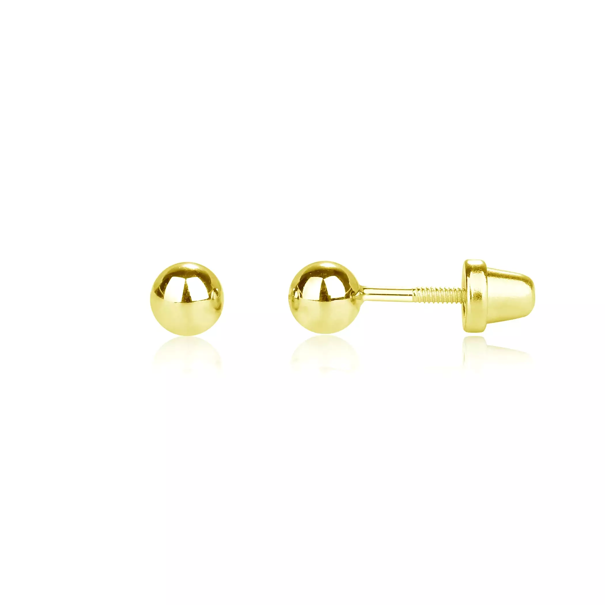 Cherished Moments 14K Gold-Plated Ball Stud Earrings with Screw Back