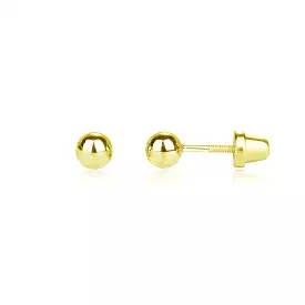 Cherished Moments 14K Gold-Plated Ball Stud Earrings with Screw Back