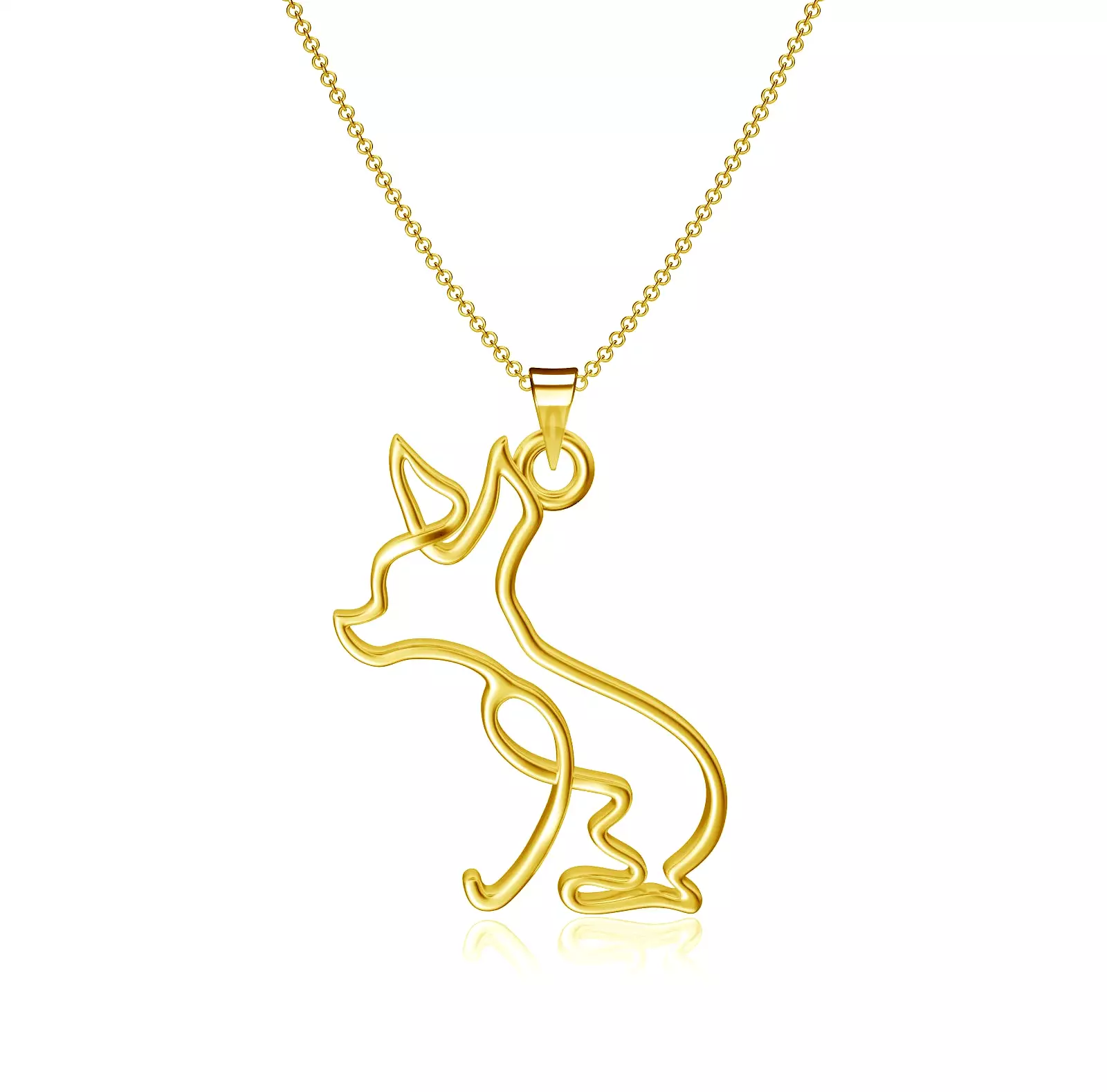 Chihuahua Pendant Necklace - Gold Plated