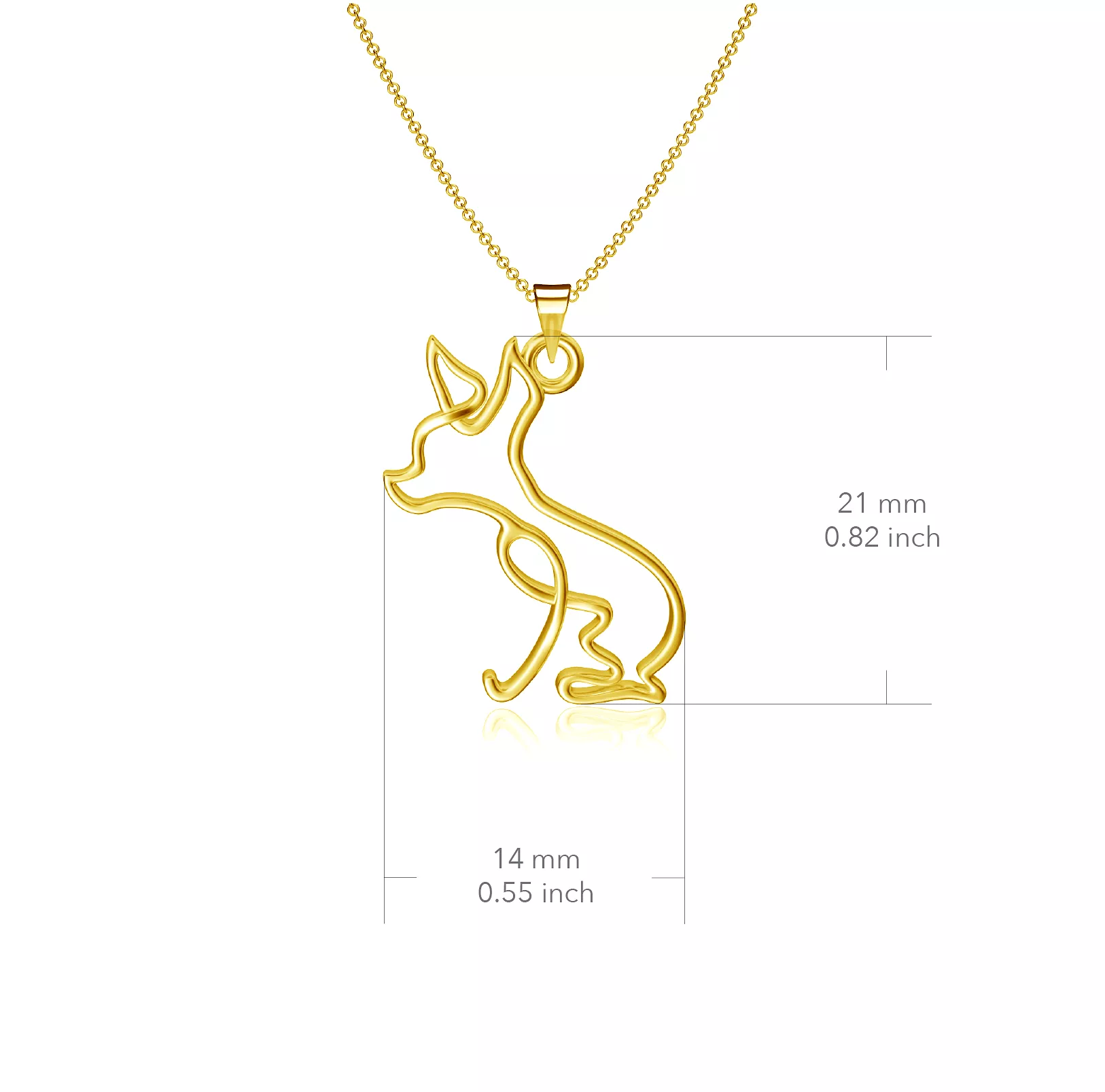 Chihuahua Pendant Necklace - Gold Plated