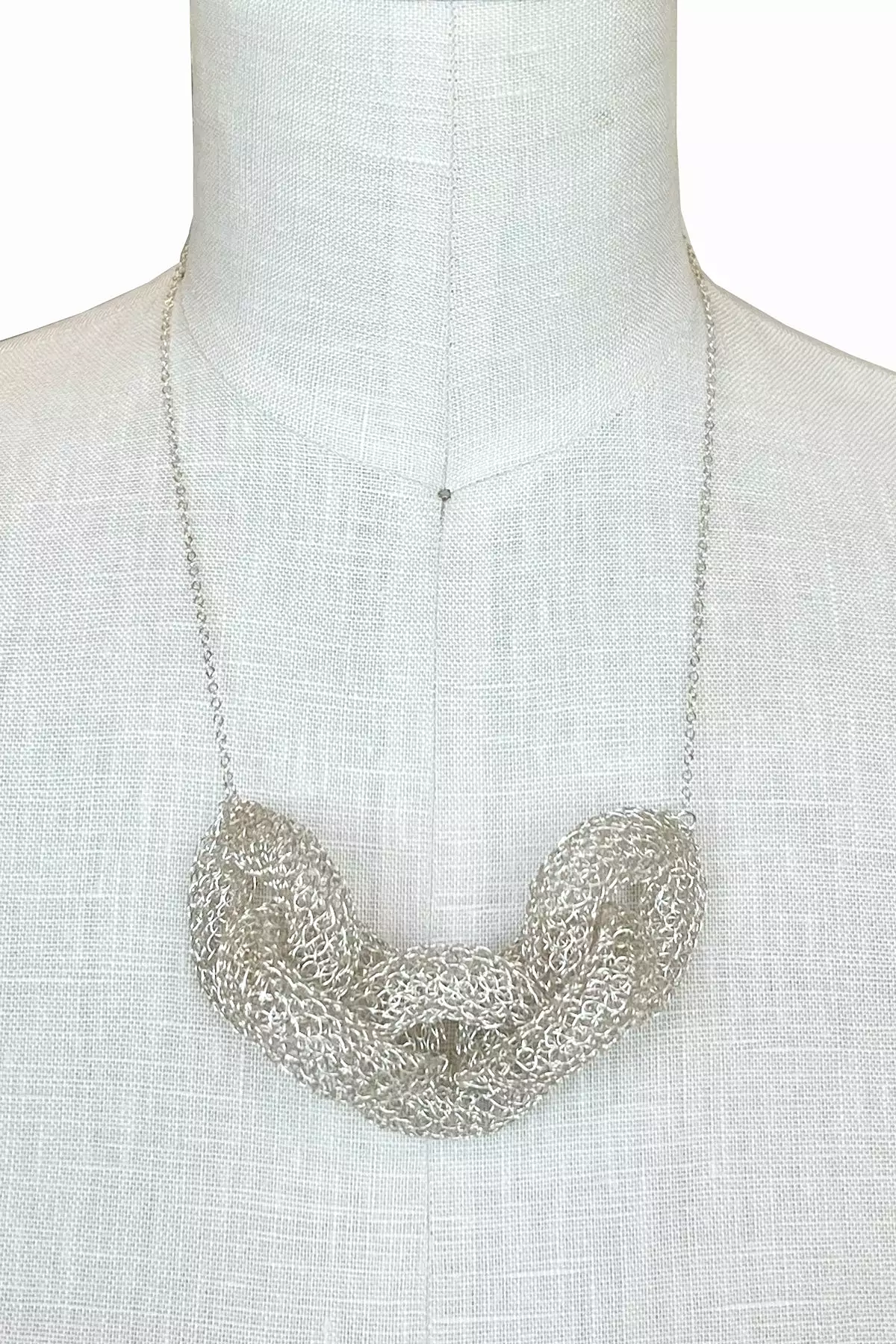 Chunky Crochet Necklace | Sterling Silver