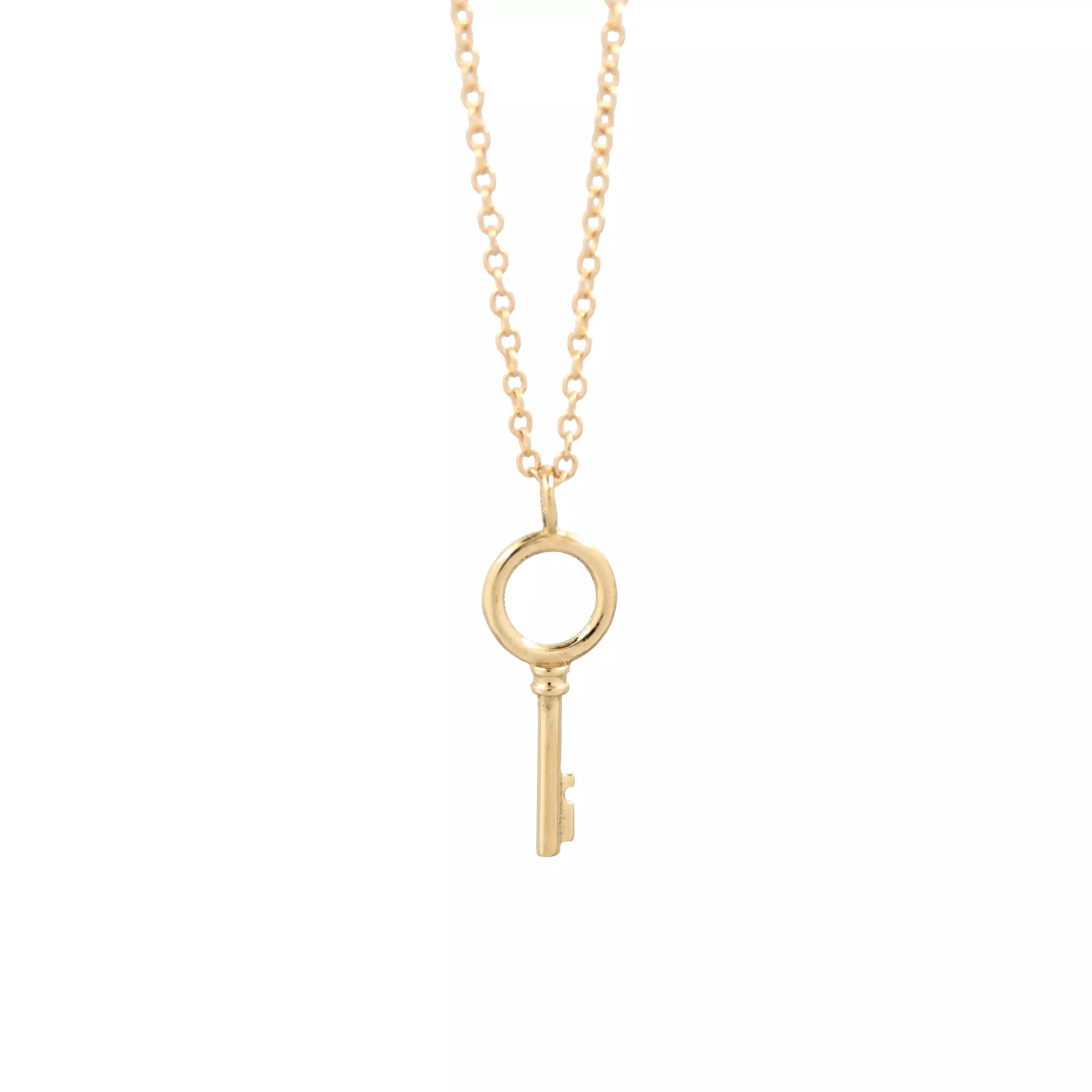 Circle Key Necklace - 14k Yellow Gold