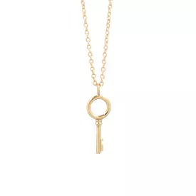 Circle Key Necklace - 14k Yellow Gold