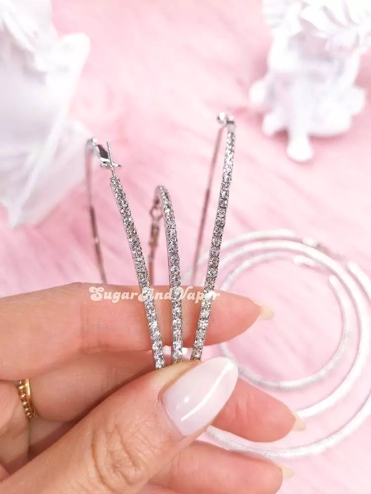 Classic Sparkle Thin Hoop Earrings