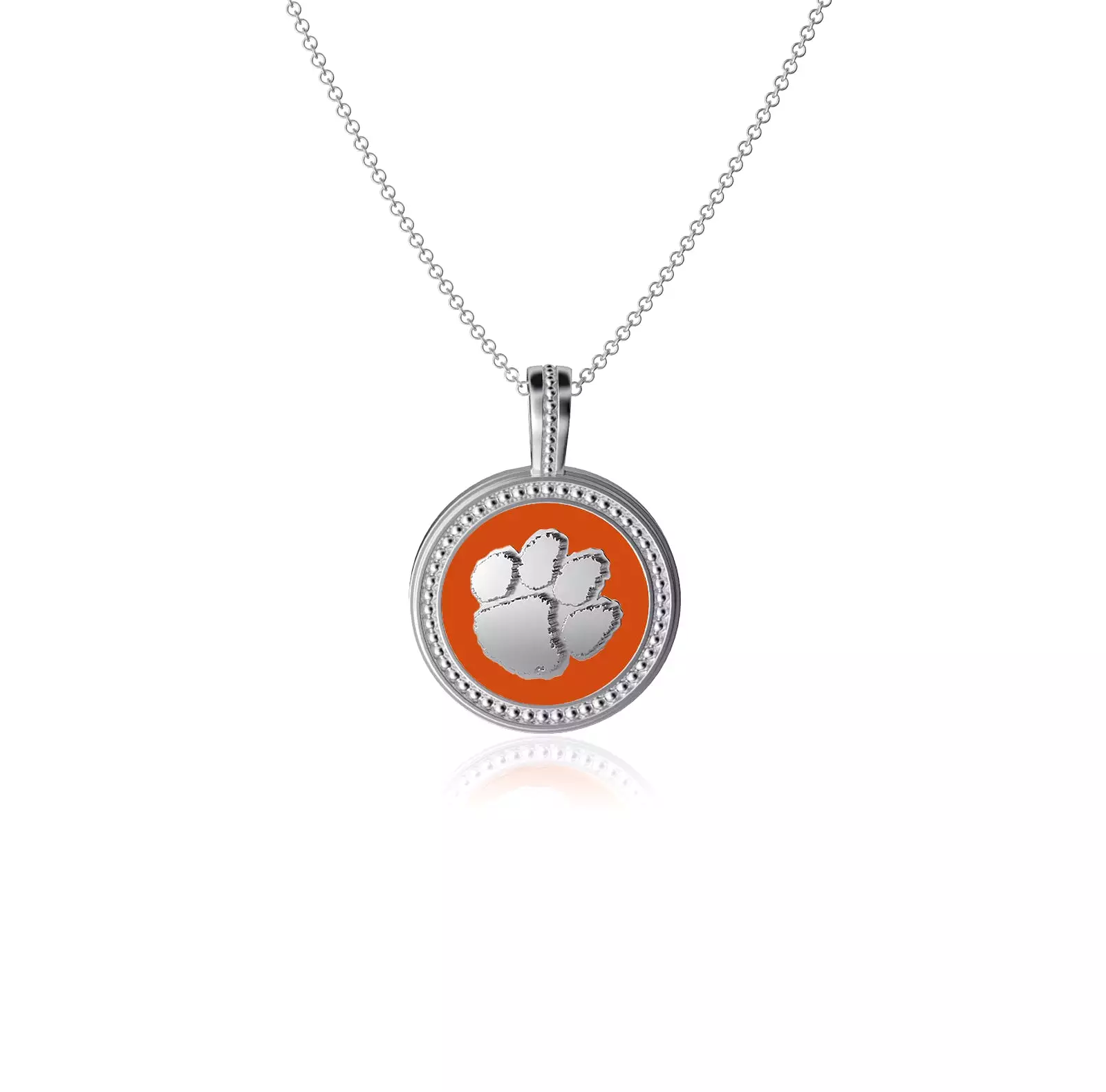 Clemson University Coin Pendant Necklace - Enamel