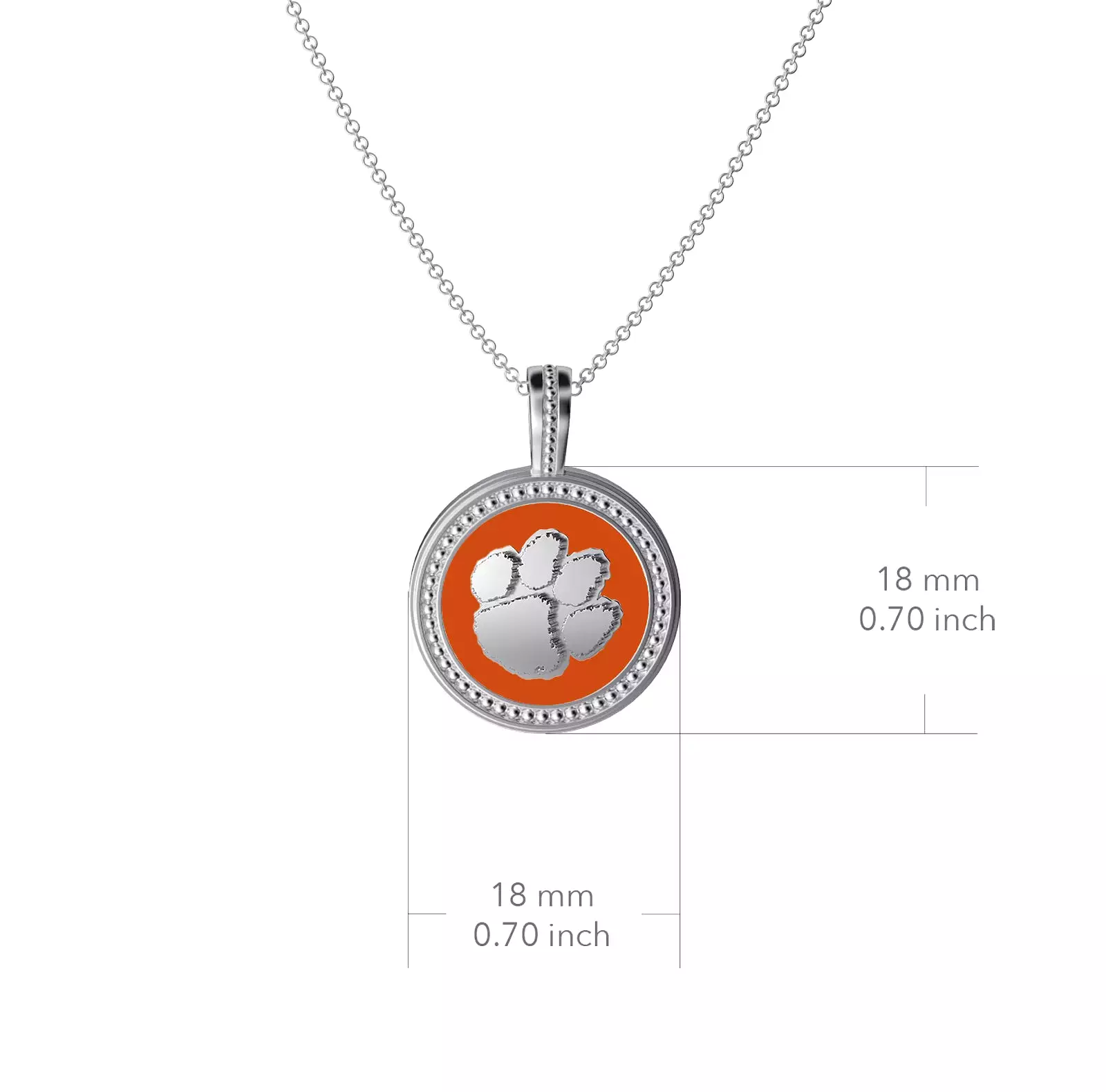 Clemson University Coin Pendant Necklace - Enamel