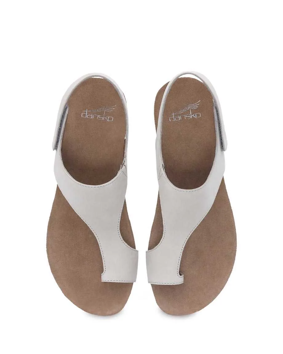 Dansko Womens Reece Sandal- Ivory Nubuck