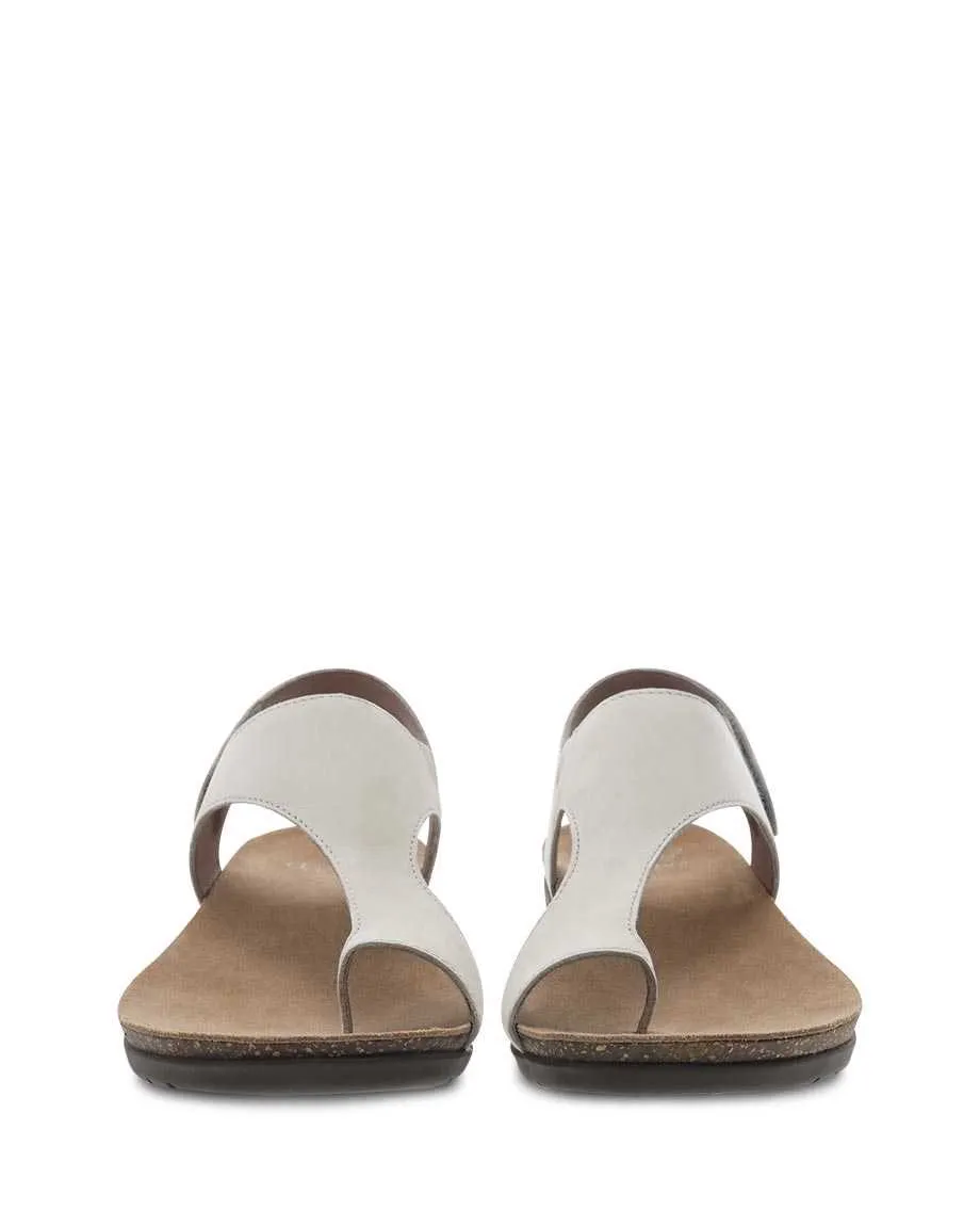 Dansko Womens Reece Sandal- Ivory Nubuck