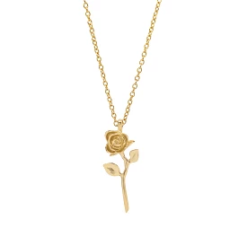 Devotion - Rose Necklace in 14k Yellow Gold