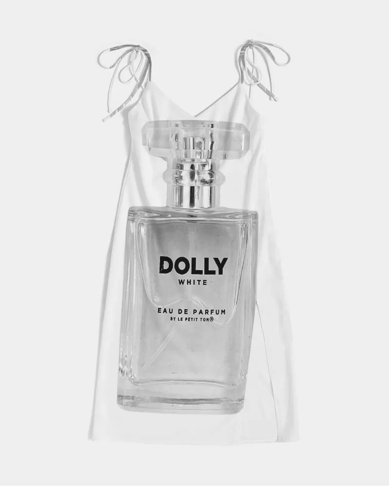 DOLLY WHITE PERFUME BOTTLE Women's Tie Strap Split Dress white