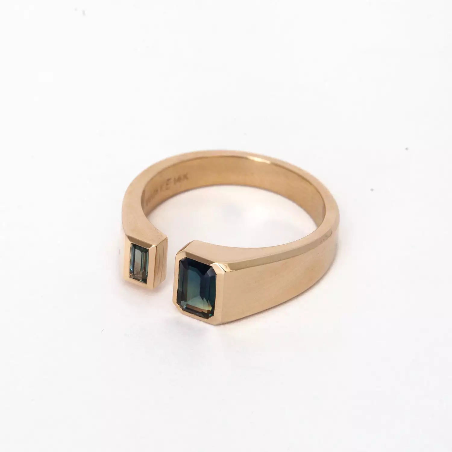 Emerald and Baguette-Cut Sapphire Dyad Ring