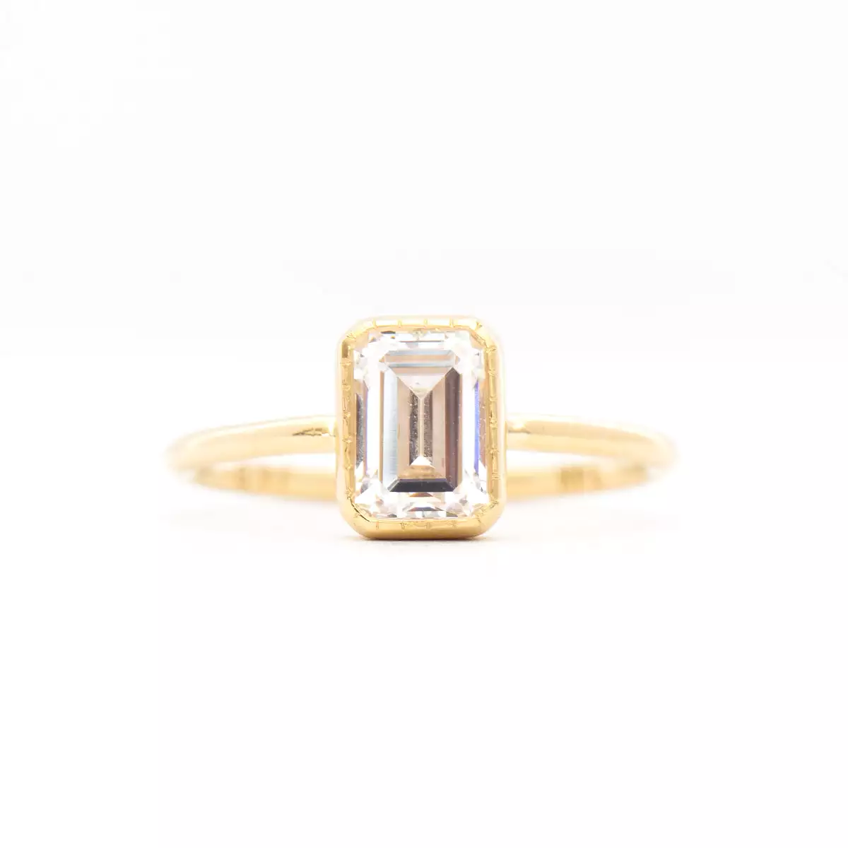 Emerald-Cut Diamond Wisp Ring