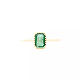 Emerald-Cut Green Emerald Wisp Ring