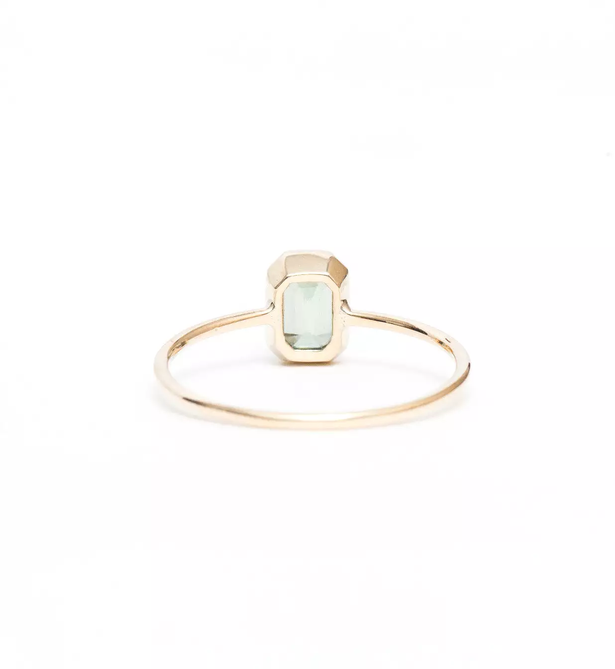 Emerald-Cut Green Sapphire Wisp Ring